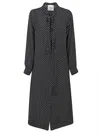 Cri.da Crida Polka Dot Silk Midi Dress In Black