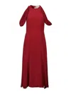 Cri.da Crida Silk Midi Dress In Rojo