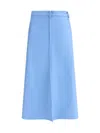 Cri.da Siviglia Pocket Faille Midi Skirt In Blue