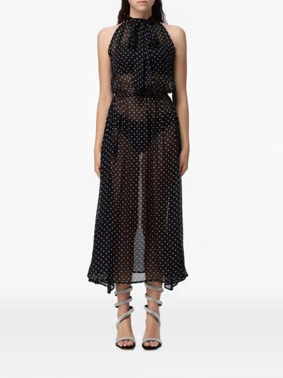 Cri.da Taormina Polka-dot Midi Dress In Black
