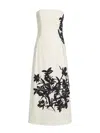 Cri.da Floral-pattern Strapless Dress In White