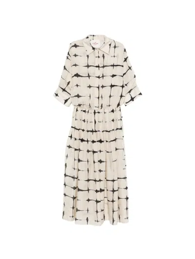 Cri.da Wimbledon Tie-dye Shirt Midi Dress In Neutral