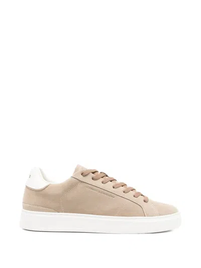 Crime London Blade Beige Suede Sneakers In Brown