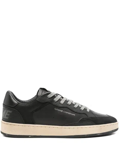 Crime London Chelsea Court Leather Panelled Sneakers In Black