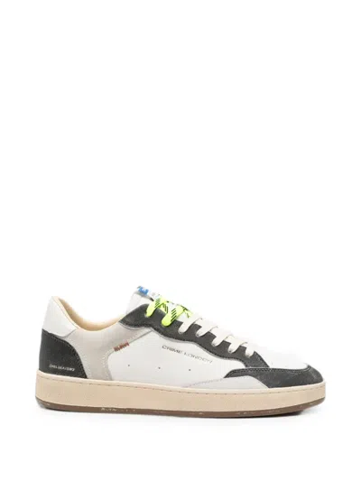 Crime London Chelsea Panelled Leather Sneakers In White