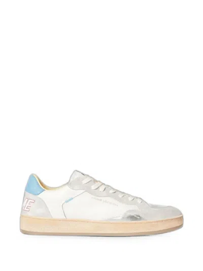 Crime London Chelsea Canvas And Suede Leather Sneakers In White