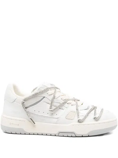 Crime London Crystal-embellished Sneakers In White