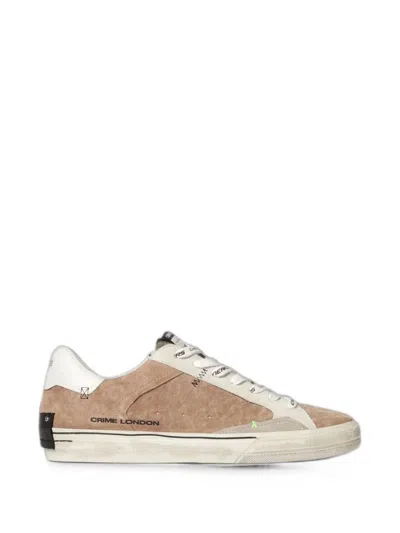 Crime London Deconstructed Suede Sneakers In Brown