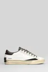 Crime London Distressed Leather Sneakers In White