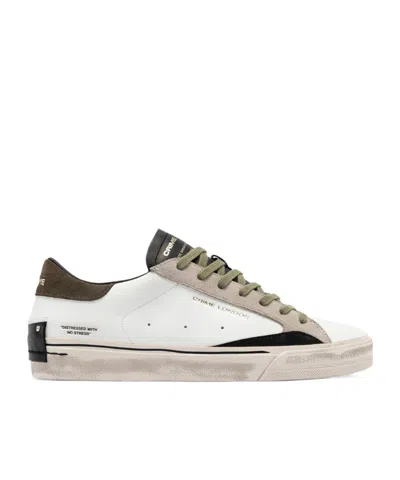 Crime London Distressed 2.0 Panelled Sneakers In White