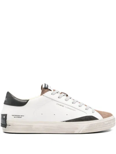 Crime London Distressed Downtown Leather-suede Sneakers In Multi