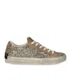 Crime London Distressed Glitter Gold Sneaker In Brown