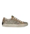 Crime London Distressed Glitter Gold Sneaker In Multi