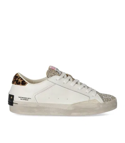 Crime London Distressed Glitter White Sneaker