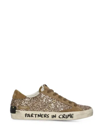 Crime London Distressed Glitter-detail Sneakers In Multi