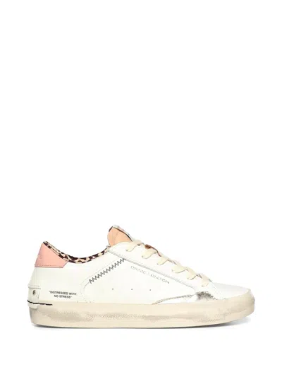 Crime London Distressed Lace-up Sneakers In Multi