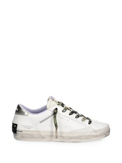 Crime London Distressed Logo-print Sneakers In White