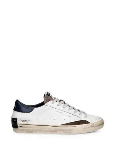Crime London Distressed Panelled Sneakers In White