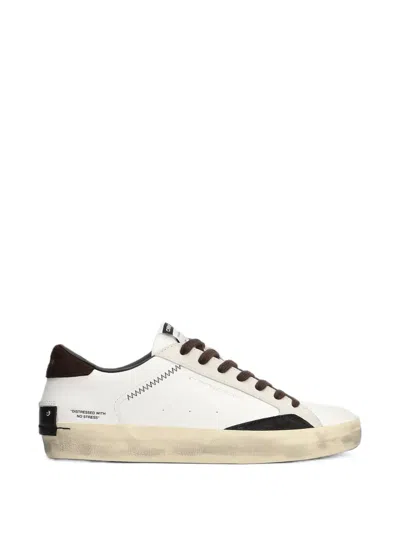 Crime London Distressed Panelled Sneakers In White