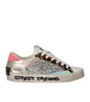 Crime London Distressed Platinum Wildlife Sneaker In Multi