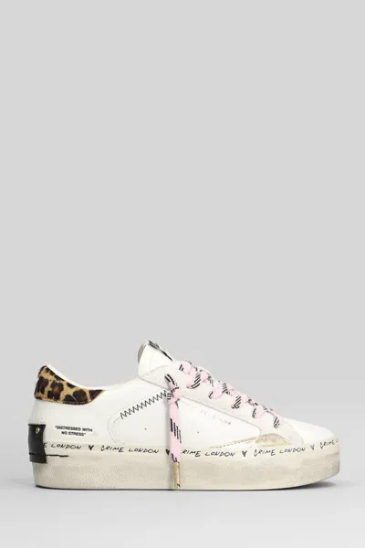 Crime London Distressed Sneakers In White