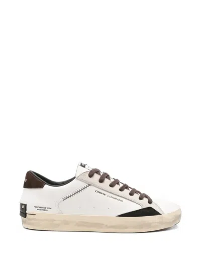 Crime London Distressed-effect Leather Sneakers In Neutral