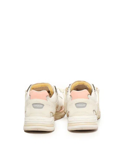 Crime London Fugitive 9094 Ivory Leather Sneakers