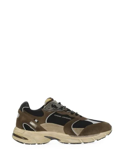 Crime London Fugitive Panelled Sneakers In Brown