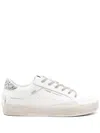 Crime London Glitter-heel Leather Trainers In White