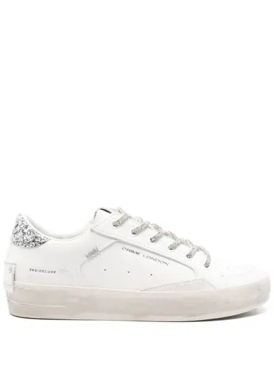 Crime London Glitter-heel Leather Trainers