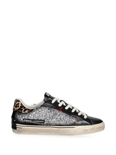 Crime London Glitter-detail Leopard-print Sneakers In Multi