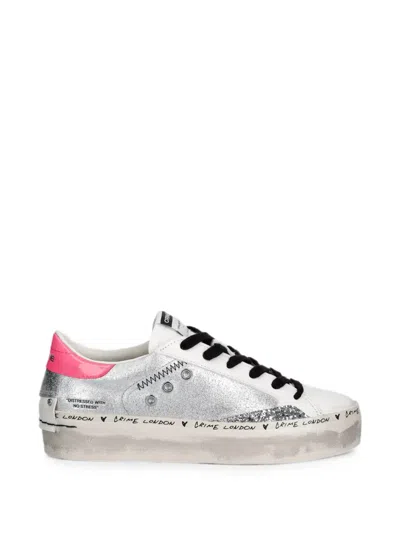 Crime London Glitter-detail Platform Sneakers In White