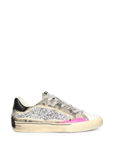 Crime London Glitter-embellished Camouflage-print Sneakers In Multi