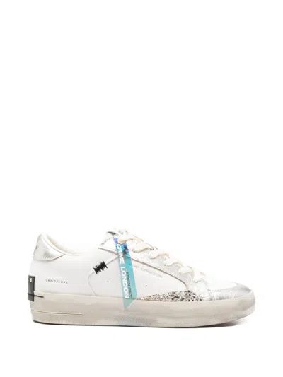 Crime London Glitter-embellishment Sneakers In White