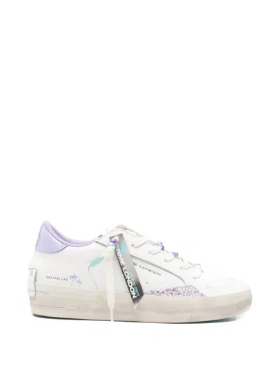Crime London Glitter-embellishment Sneakers In White