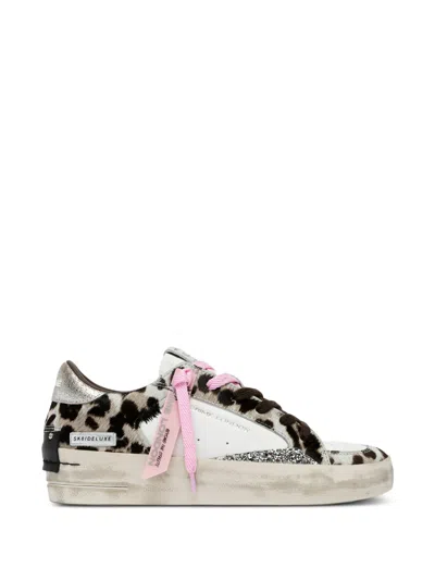 Crime London Hyena Leopard-print Sneakers In White