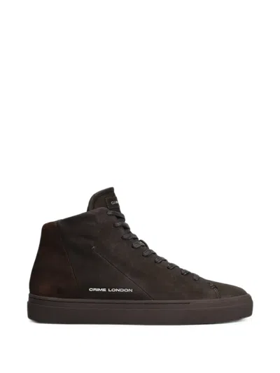 Crime London Kane Side-zip High-top Sneakers In Brown