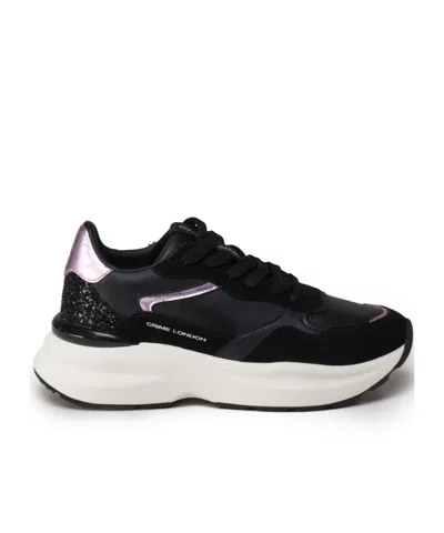Crime London Laced Sneakers In Black