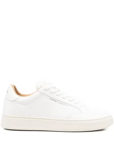 Crime London Leather Lace-up Sneakers In White