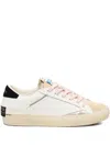 Crime London Leather-panelled Stitching Sneakers In White