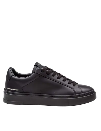 Crime London Leather Sneakers In Black