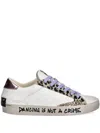 Crime London Leopard-print Lace-up Sneakers In White