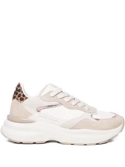 Crime London Leopard-print Panel Trainers