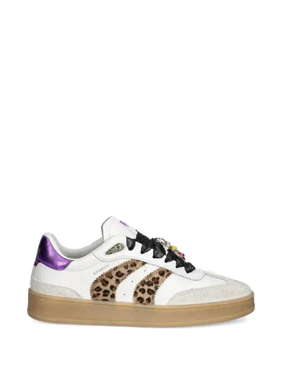 Crime London Leopard-print Sneakers In White