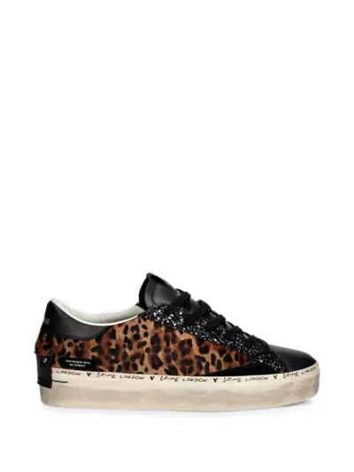Crime London Leopard-print Glitter-detail Sneakers In Animal Print