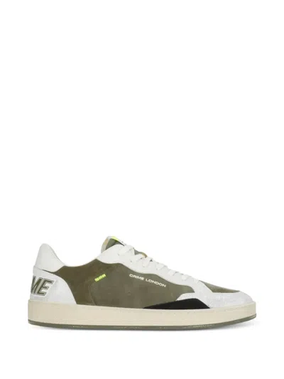Crime London Logo-detail Leather Sneakers In Green