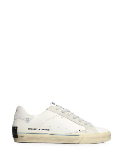 Crime London Logo-print Leather Sneakers In White