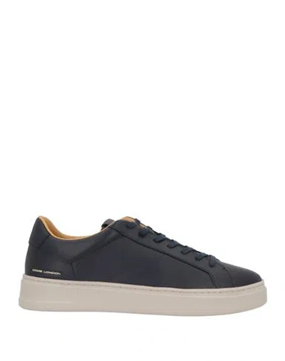 Crime London Man Sneakers Midnight Blue Size 12 Leather In Black
