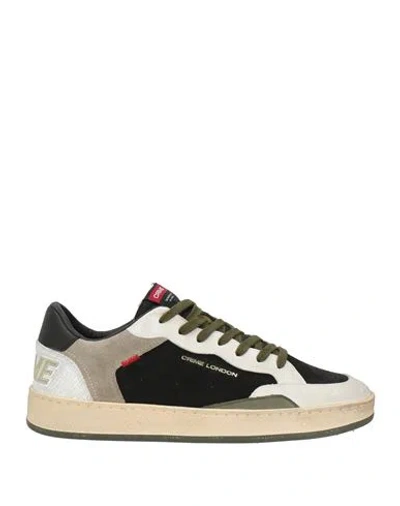 Crime London Man Sneakers Military Green Size 8 Leather In Multi