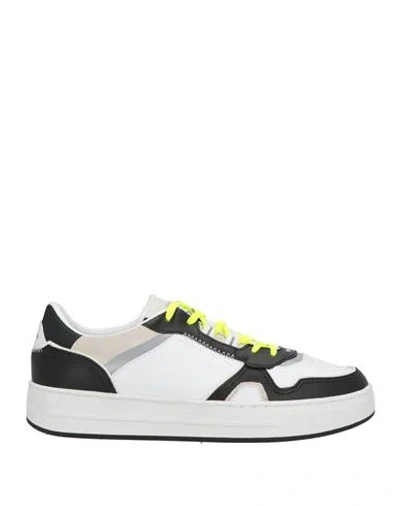 Crime London Man Sneakers White Size 9 Leather, Textile Fibers